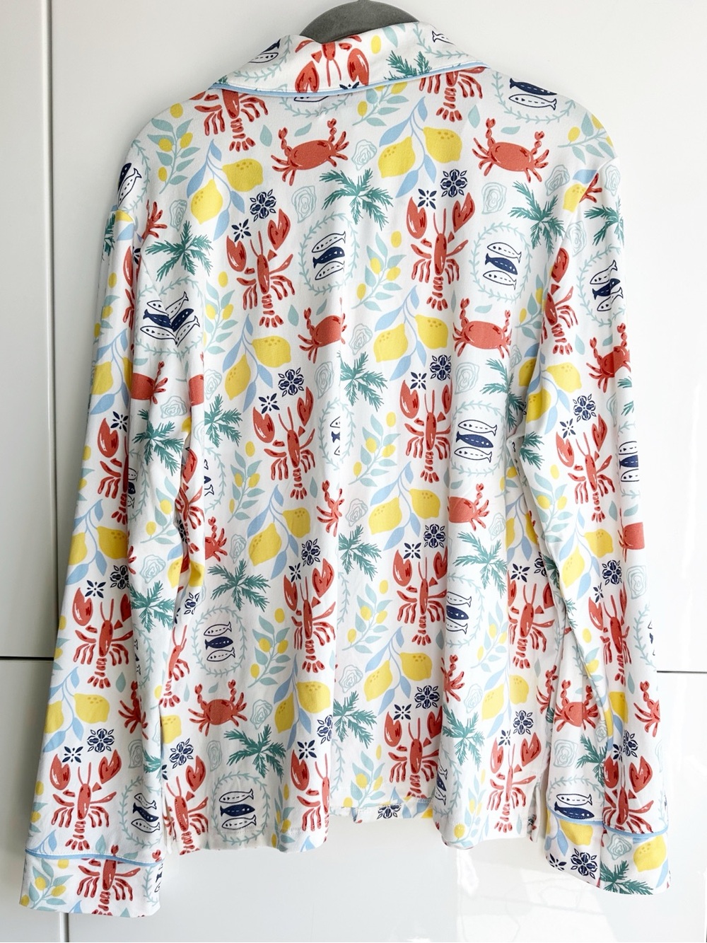 PJ Salvage 2 Piece Pajama Set Lobster Crab Seafood Boil Size Medium White Red - Picture 3 of 9